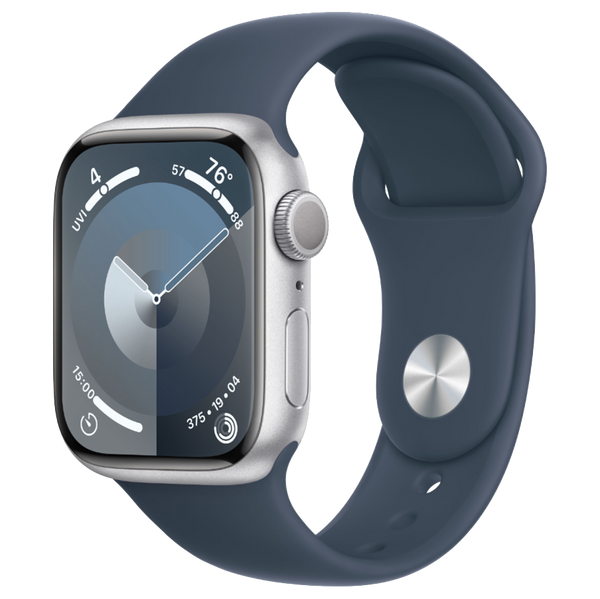 Apple-Watch-Series-9-41mm-Zilver-Aluminium-Blauw-Sportband