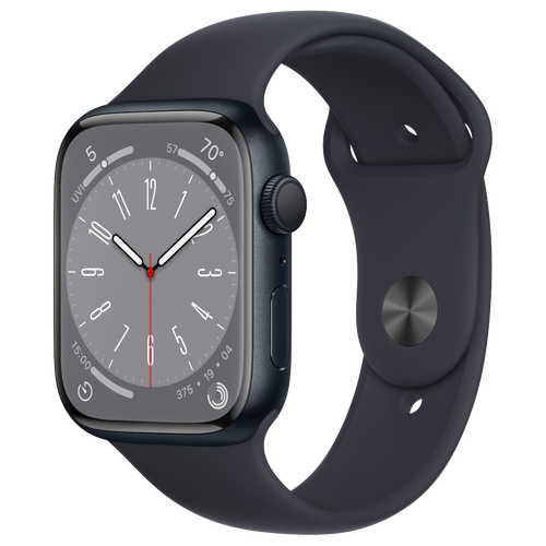 Apple-Watch-Series-8-45mm-Middernacht-Aluminium-Middernacht-Sportband