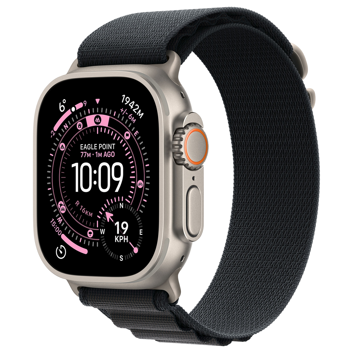 Apple Watch Ultra 3 5G Naturel - Alpine band Zwart