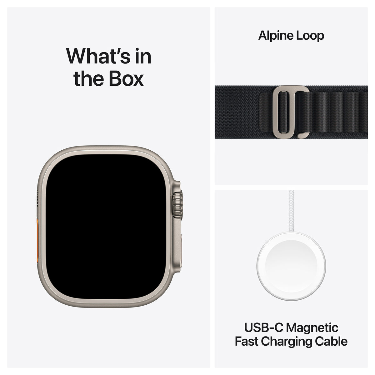 Apple Watch Ultra 3 5G Naturel - Alpine band Zwart