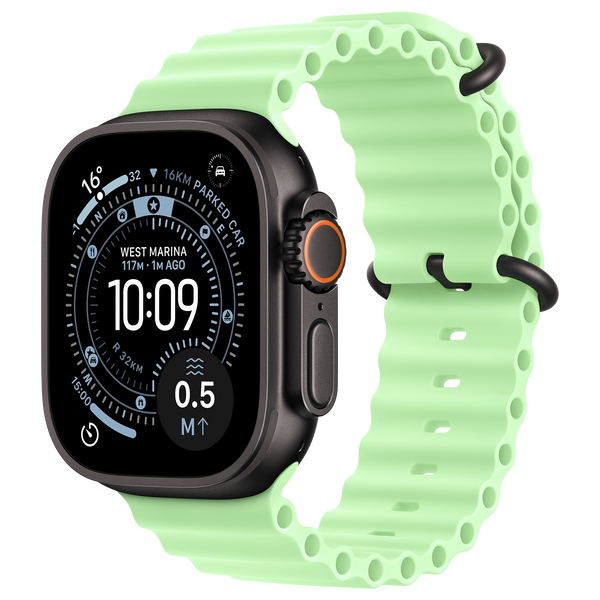Apple Watch Ultra 3 5G Zwart - Ocean band Neongroen
