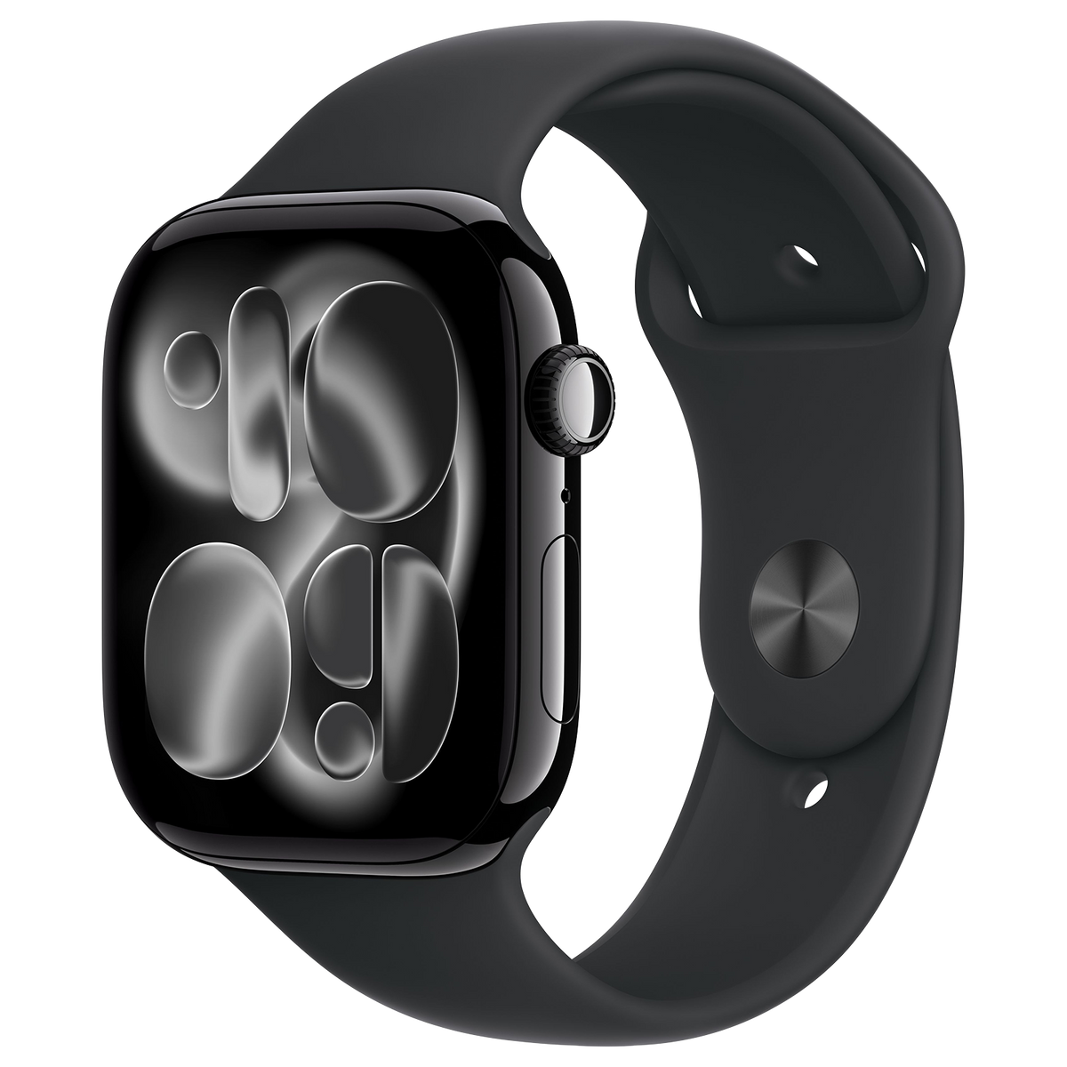 Apple Watch Series 11 46mm - Gitzwart Aluminium Zwart Sportband
