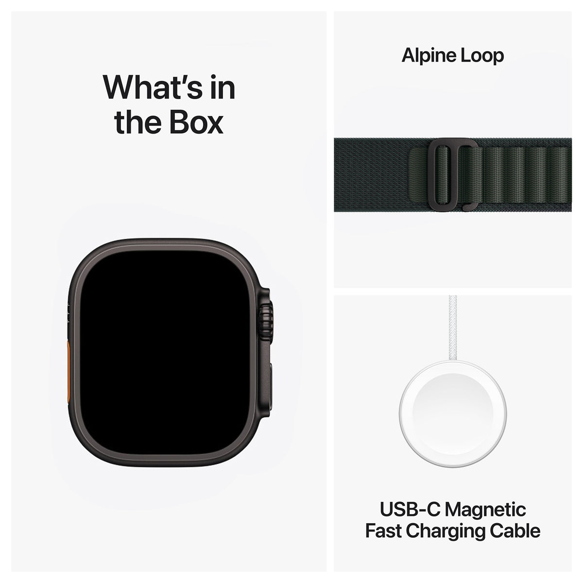 Apple Watch Ultra 2 Zwart 49mm - Alpine band Groen