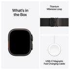 Apple Watch Ultra 2 Zwart 49mm - Milanees band Zwart