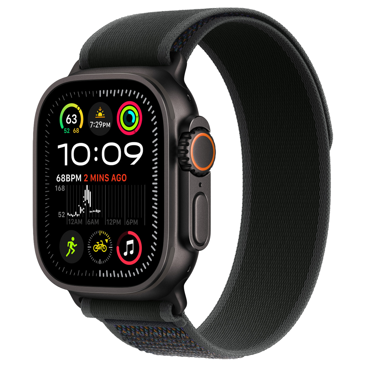 Apple Watch Ultra 2 Zwart 49mm - Trail band Zwart