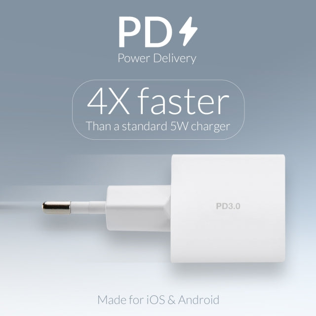 USB-C 20W charger met PD & MFi Lightning Cable 1.2m