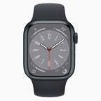 Refurbished Apple Watch Series 8 GPS 45 mm Aluminium zwart - voorkant