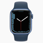 Refurbished Apple Watch Series 7 45 mm blauw - voorkant
