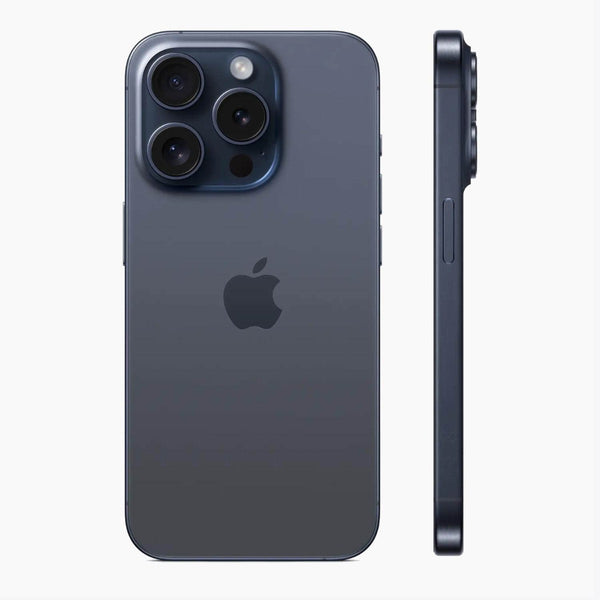 Refurbished iPhone 15 Pro 256 GB Titanium blauw - zijkant