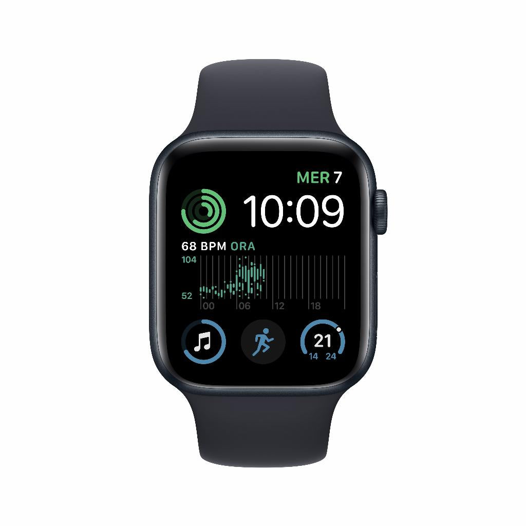 Apple Watch SE 2022 44 MM Aluminium Zwart 4G met Zwart sportbandje - test-product-media-liquid1